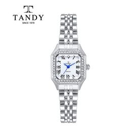 [TANDY] Women's Diamond Metal Wristwatch DIA-4042 – Real Diamond Accents, Classic Roman Indexes, Elegant & Timeless Design